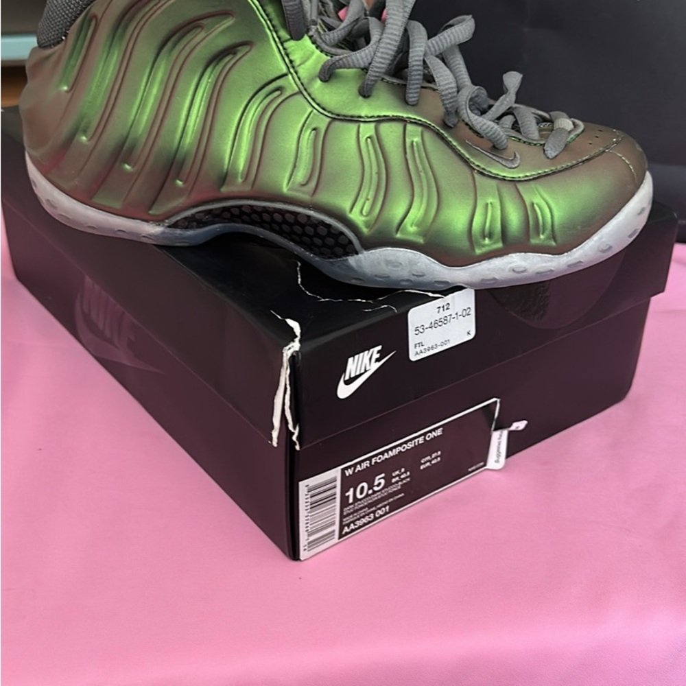 Nike Kids Foamposite One Iridescent Green Sneakers